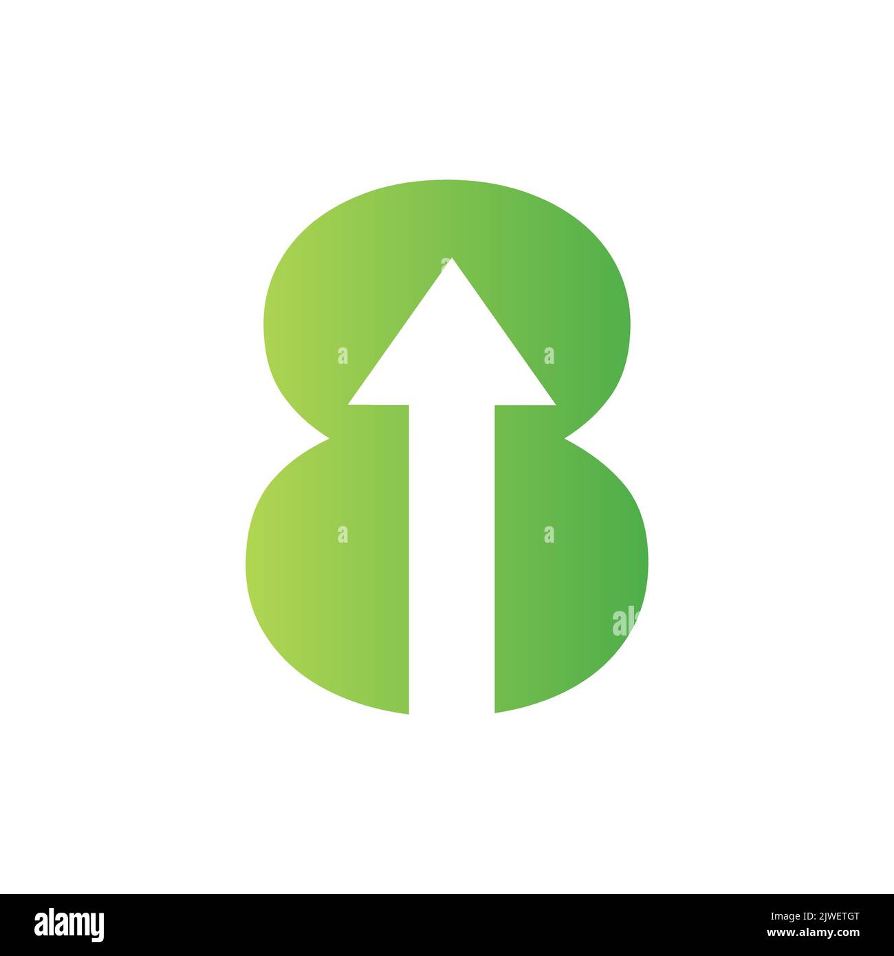 Logo financier lettre 8 avec motif de flèche de croissance. Elément comptable, modèle de vecteur de symbole d'investissement financier Illustration de Vecteur