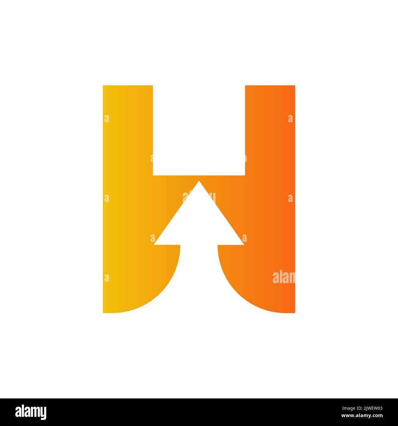 Logo financier lettre H avec flèche de croissance. Elément comptable, modèle de vecteur de symbole d'investissement financier Illustration de Vecteur
