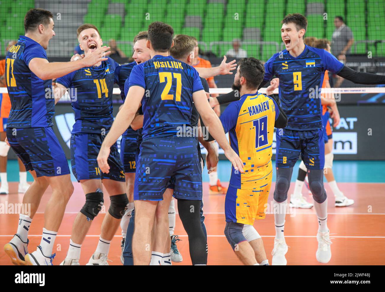 Équipe nationale d'Ukraine de volleyball. Championnat du monde de volleyball 2022. Banque D'Images