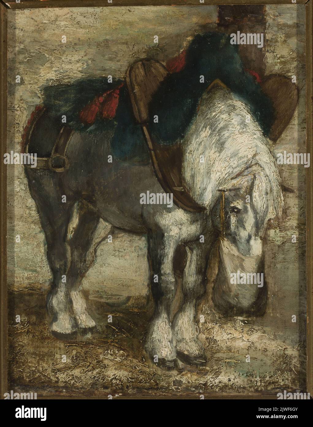 Percheron harnais. Michałowski, Piotr (1800-1855), peintre Banque D'Images