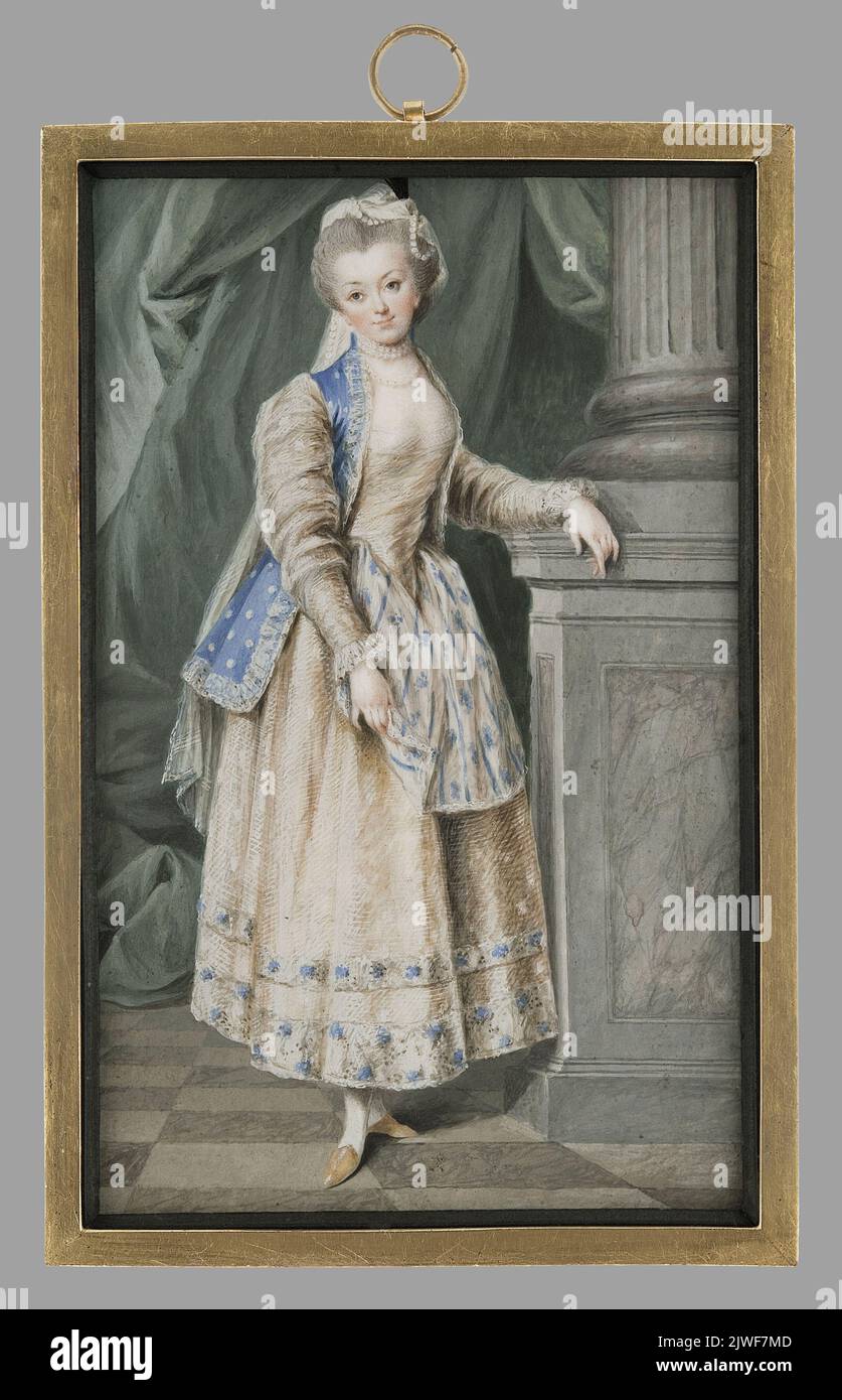 Portret ks.Izabelli z Flemingów Czartoryskiej (1746-1835) W stylizowanym stroju polskim (pasterka?). Chodowiecki, Daniel (1726-1801), peintre, inconnu, peintre Banque D'Images