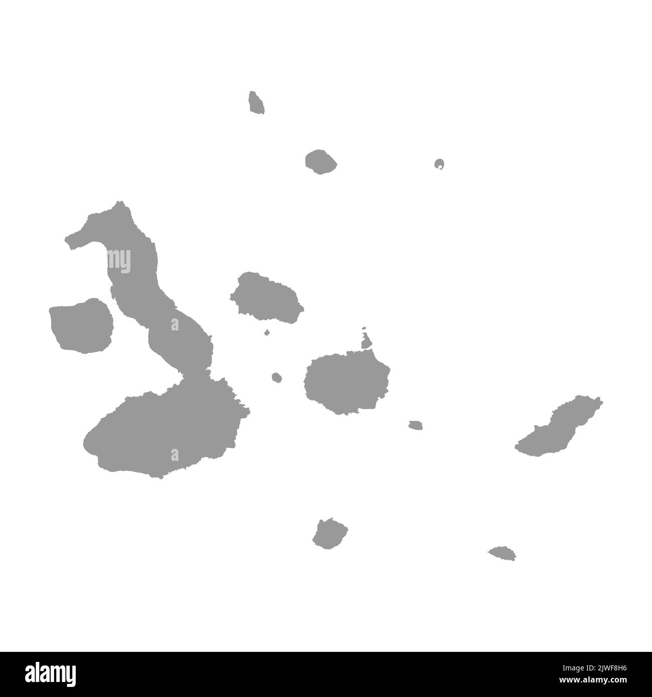 Carte vectorielle des îles Galapagos silhouette unie Illustration de Vecteur