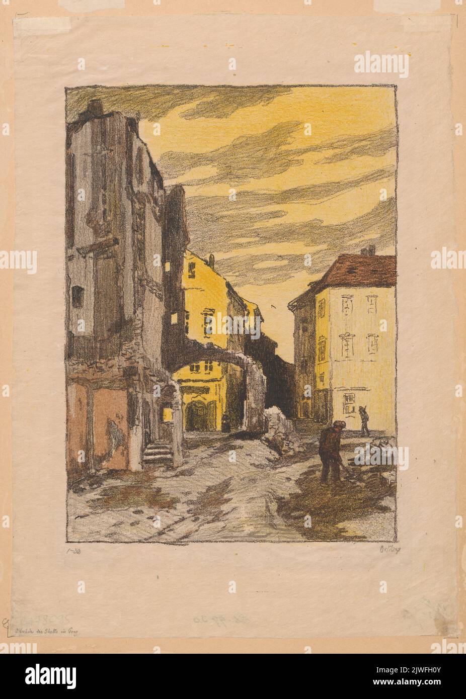 Abbruch des Ghetto dans Prag (!). Orlik, Emil (1870-1932), graphiste Banque D'Images