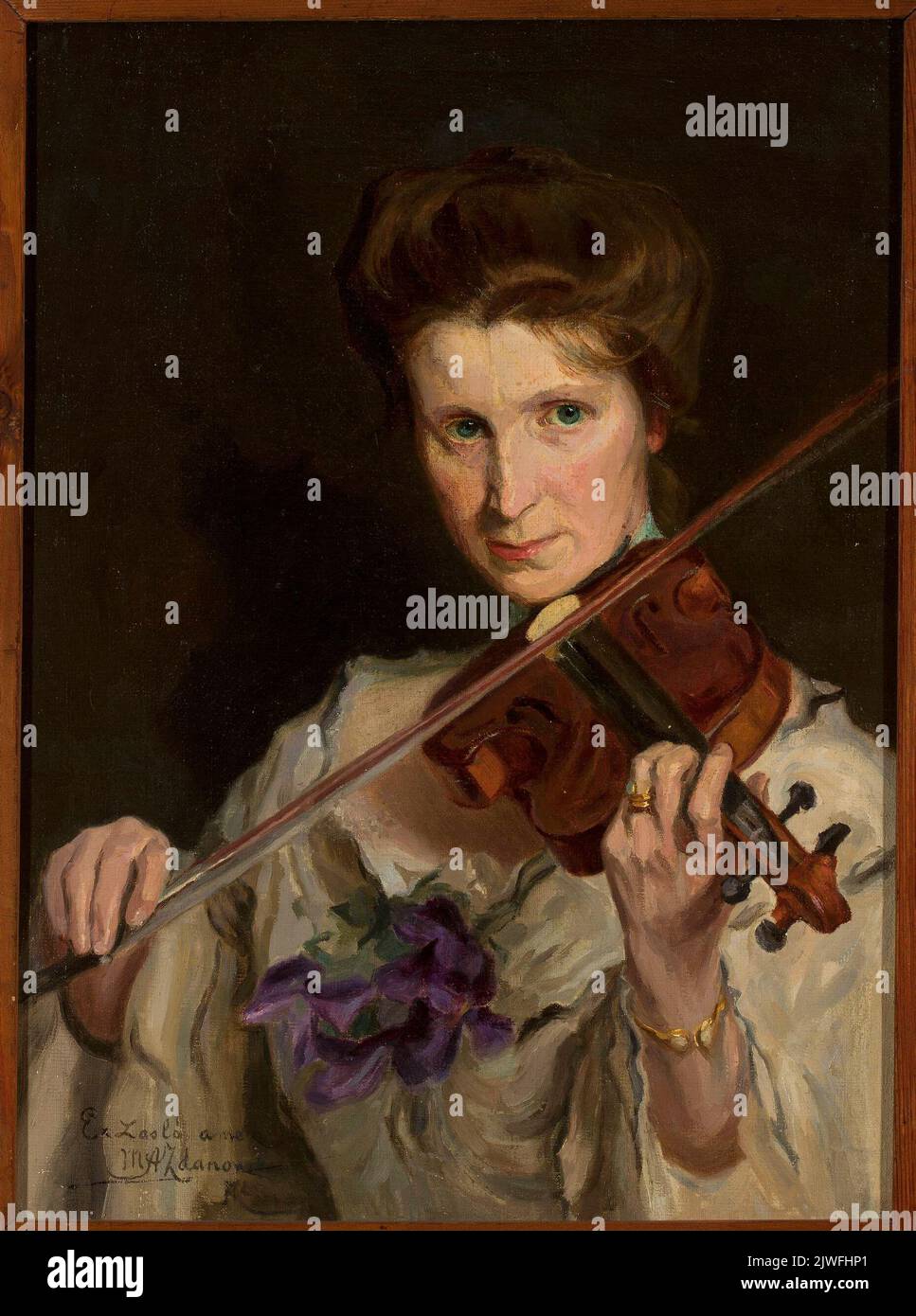 Portrait d'une violoniste féminine. Zdanowska, Zofia (fl. Ca 1910 - 1939), peintre Banque D'Images