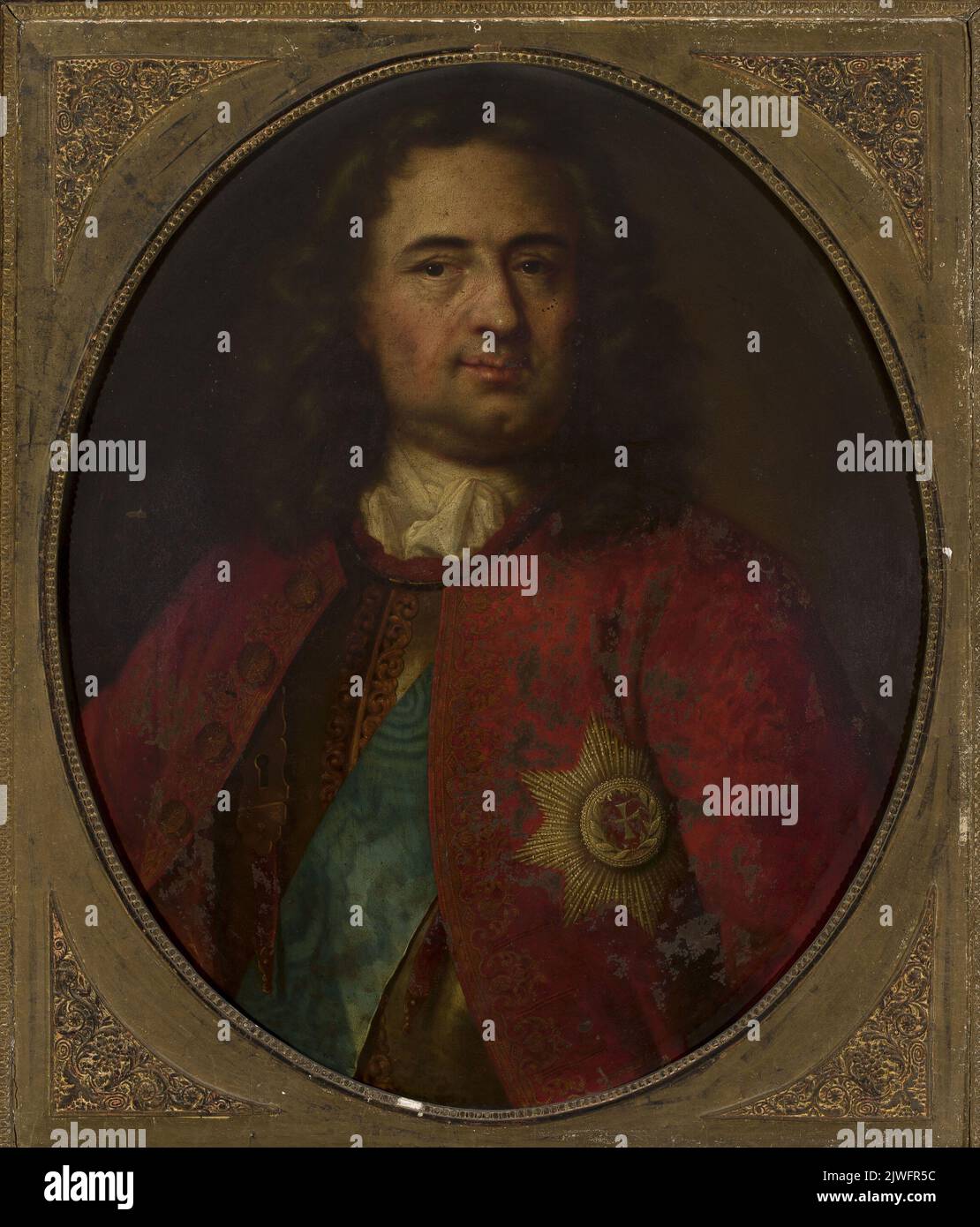 Portrait d'un dignitaire avec l'ordre du Saint-Esprit. Malarz francuski XVIII w., peintre Banque D'Images