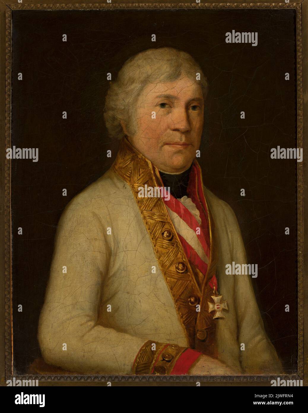 Portrait d'un homme en uniforme blanc. Inconnu, peintre Banque D'Images