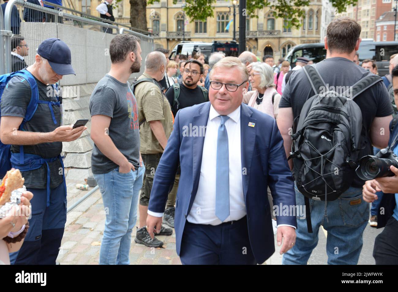 La course à la direction des Tory arrive à un chef et les députés et les membres du parti se réunissent au QEII Centre à Westminster le 5th septembre 2022 pour entendre le résultat. Banque D'Images