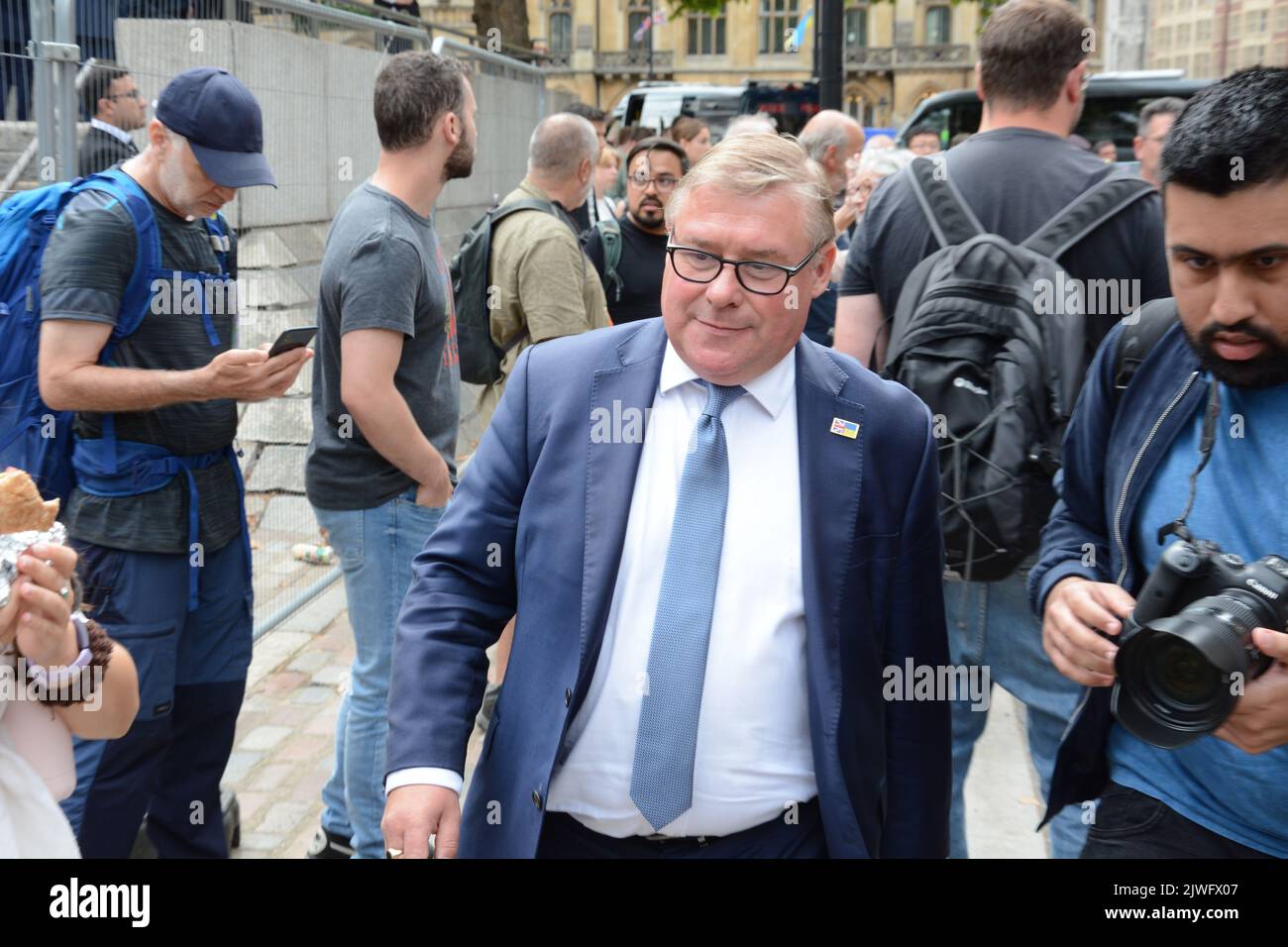 La course à la direction des Tory arrive à un chef et les députés et les membres du parti se réunissent au QEII Centre à Westminster le 5th septembre 2022 pour entendre le résultat. Banque D'Images