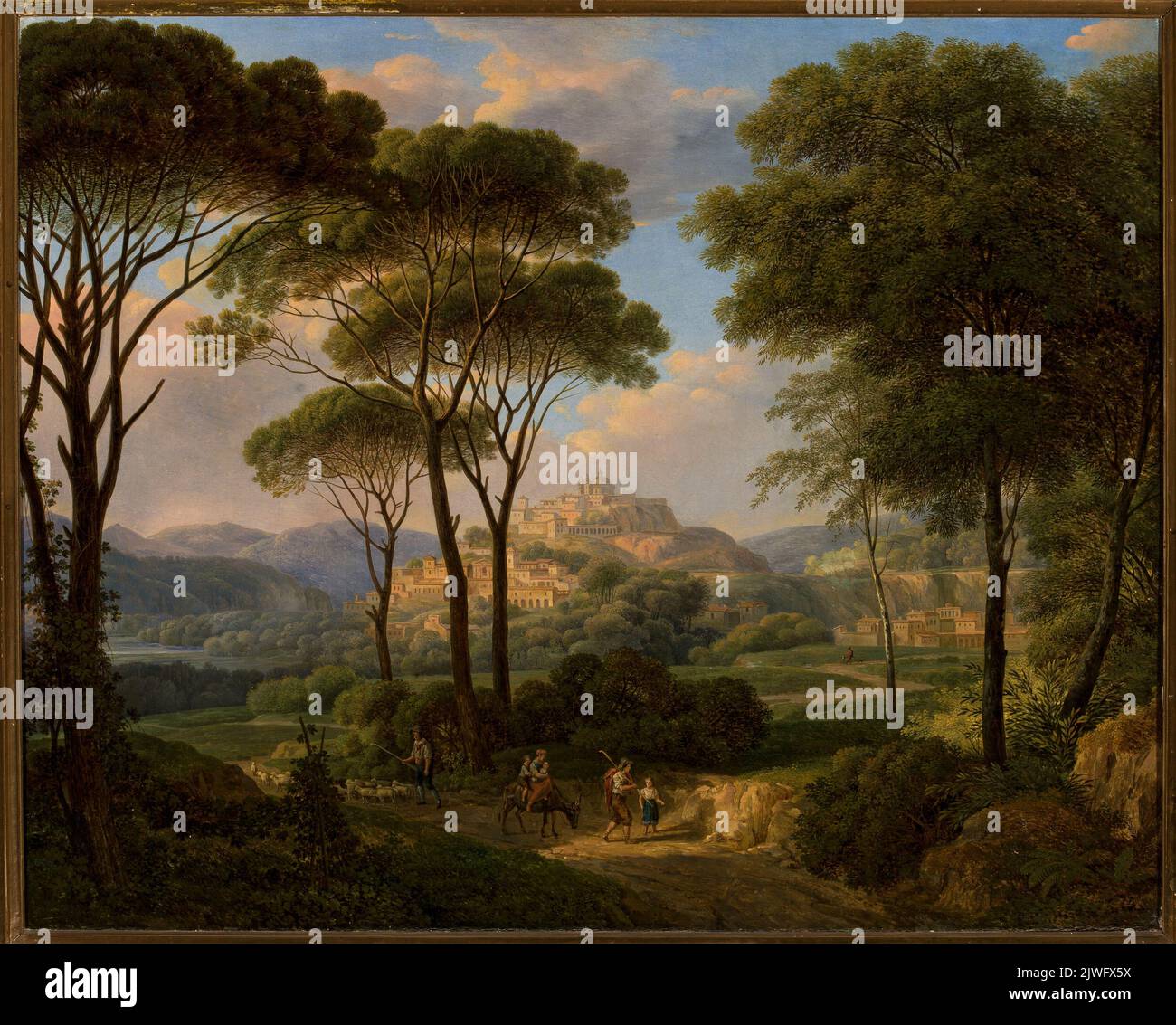 Paysage italien (vue sur Ariccia). Schoedleberger, Johann Nepomuk (1779-1853), peintre Banque D'Images