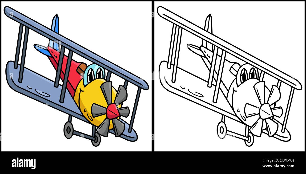 Page de coloration de l'hélice avec face de véhicule Illustration de Vecteur