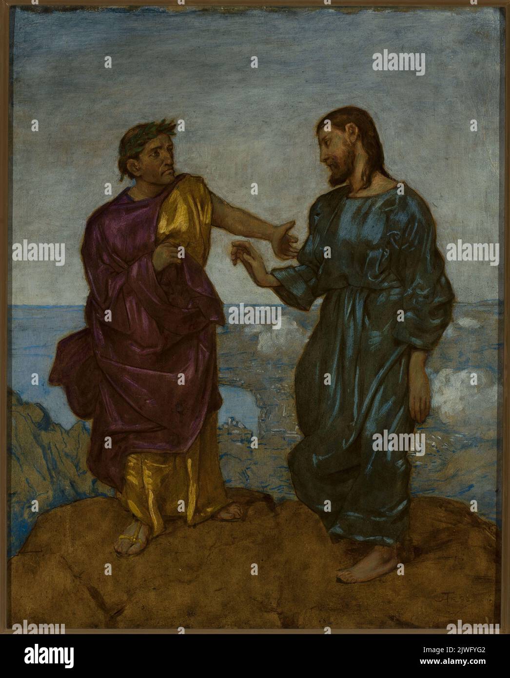 Tentation du Christ. Thoma, Hans (1839-1924), peintre Banque D'Images