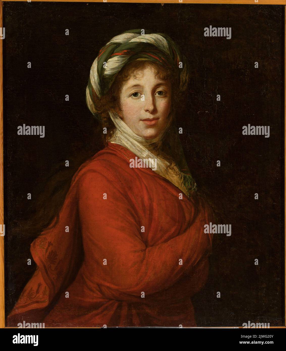 Portrait d'une Dame dans un Turban. Vigée-Lebrun, Marie Elisabeth-Louise (1755-1842), peintre Banque D'Images