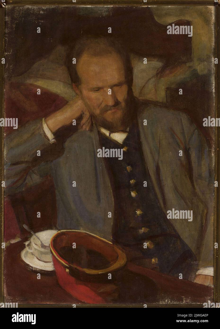 Portrait de Stanisław Florek, fonctionnaire ferroviaire. Weiss, Wojciech (1875-1950), peintre Banque D'Images Portrait de Stanisław Florek, fonctionnaire ferroviaire. Weiss, Wojciech (1875-1950), peintre Banque D'Images