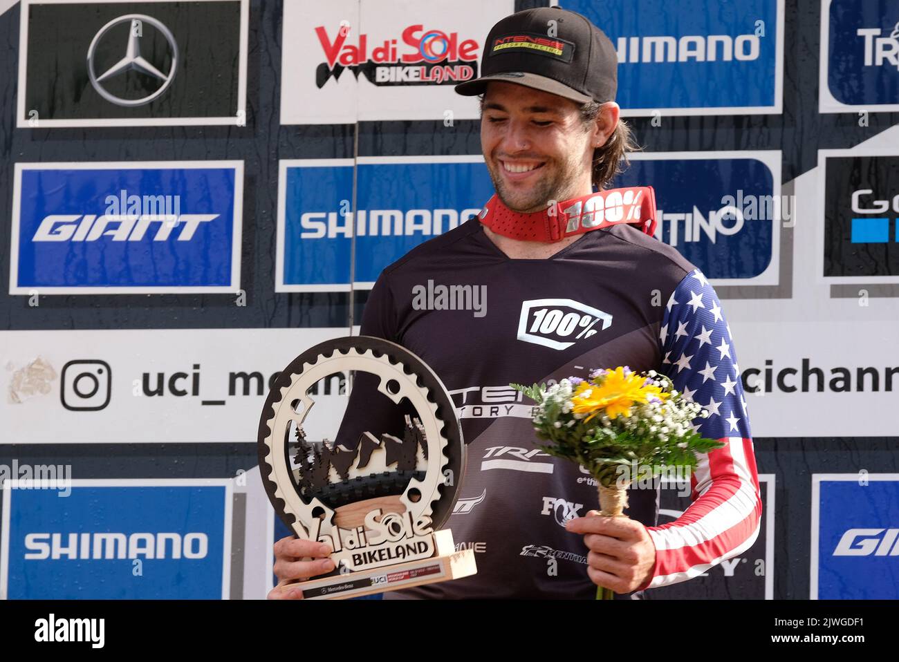 Daolasa, Val di Sole, Italie, 03 septembre 2022, Dakota Norton (USA) 3rd pendant la coupe du monde UCI Mountain Bike - Val di Sole 2022 - Elite hommes et femmes course de descente - MTB - Mountain Bike Banque D'Images