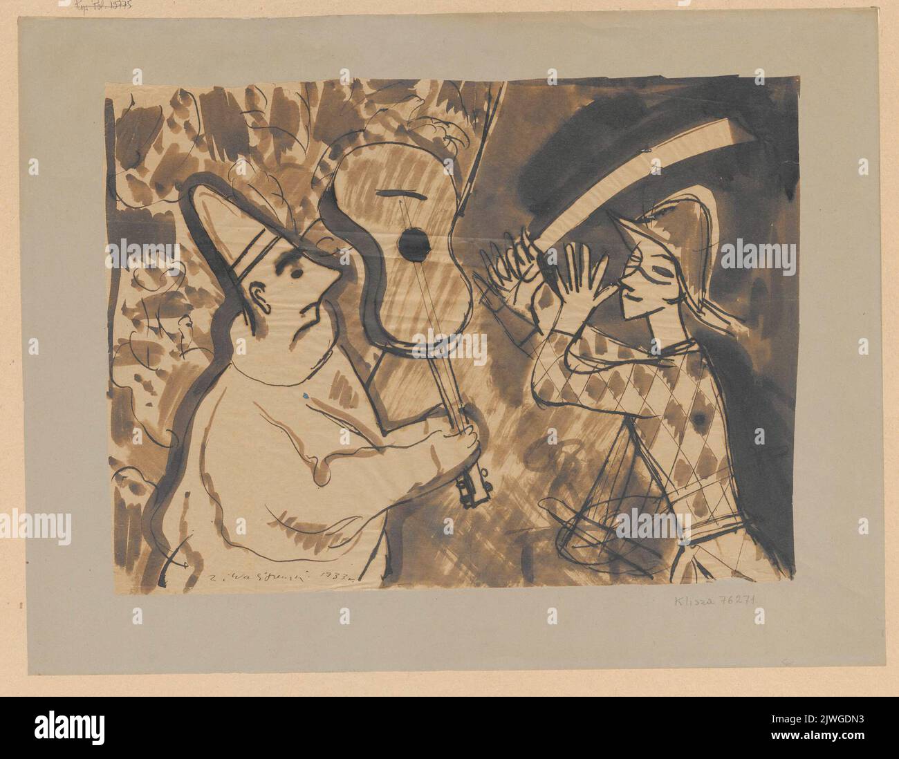 Jester et Harlequin. Waliszewski, Zygmunt (1897-1936), dessinateur, dessinateur Banque D'Images