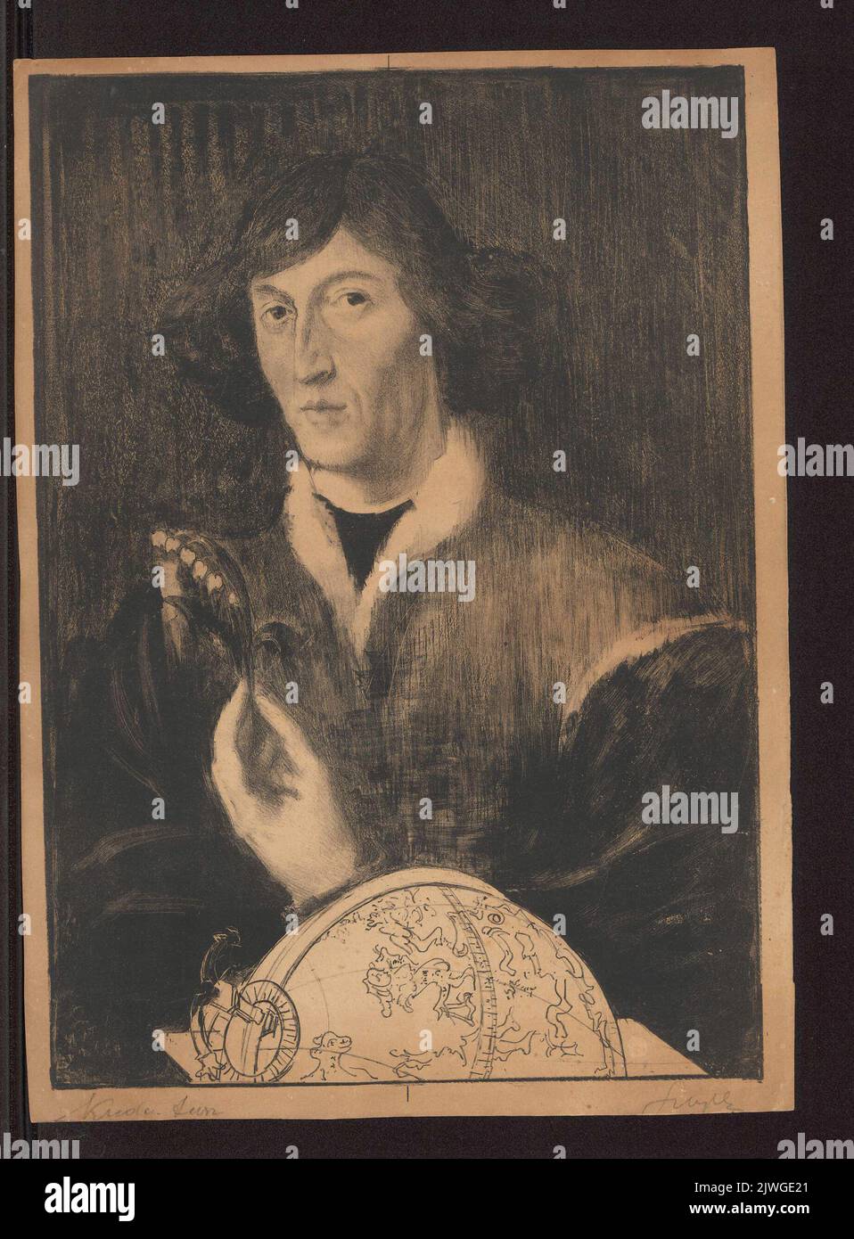 Portrait de Nicolaus Copernic. Wyczółkowski, Leon (1852-1936), graphiste Banque D'Images