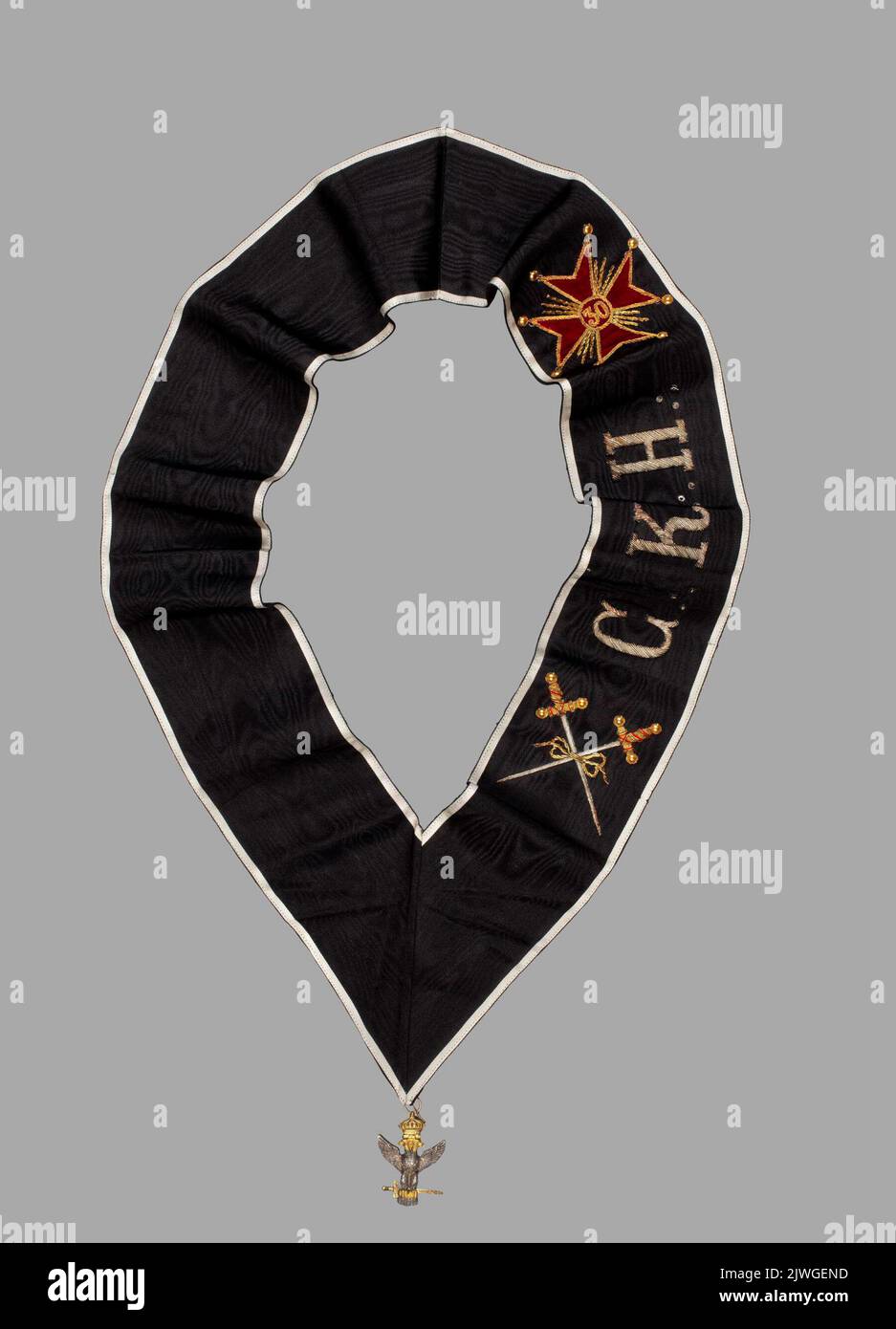 Masonic Sash avec le signe du 30th degré du rite écossais (Knight Kadosh). Gloton, Virgile (Paryż : wytwórnia masoników ; fl. 1909-ca 1969), auteur Banque D'Images