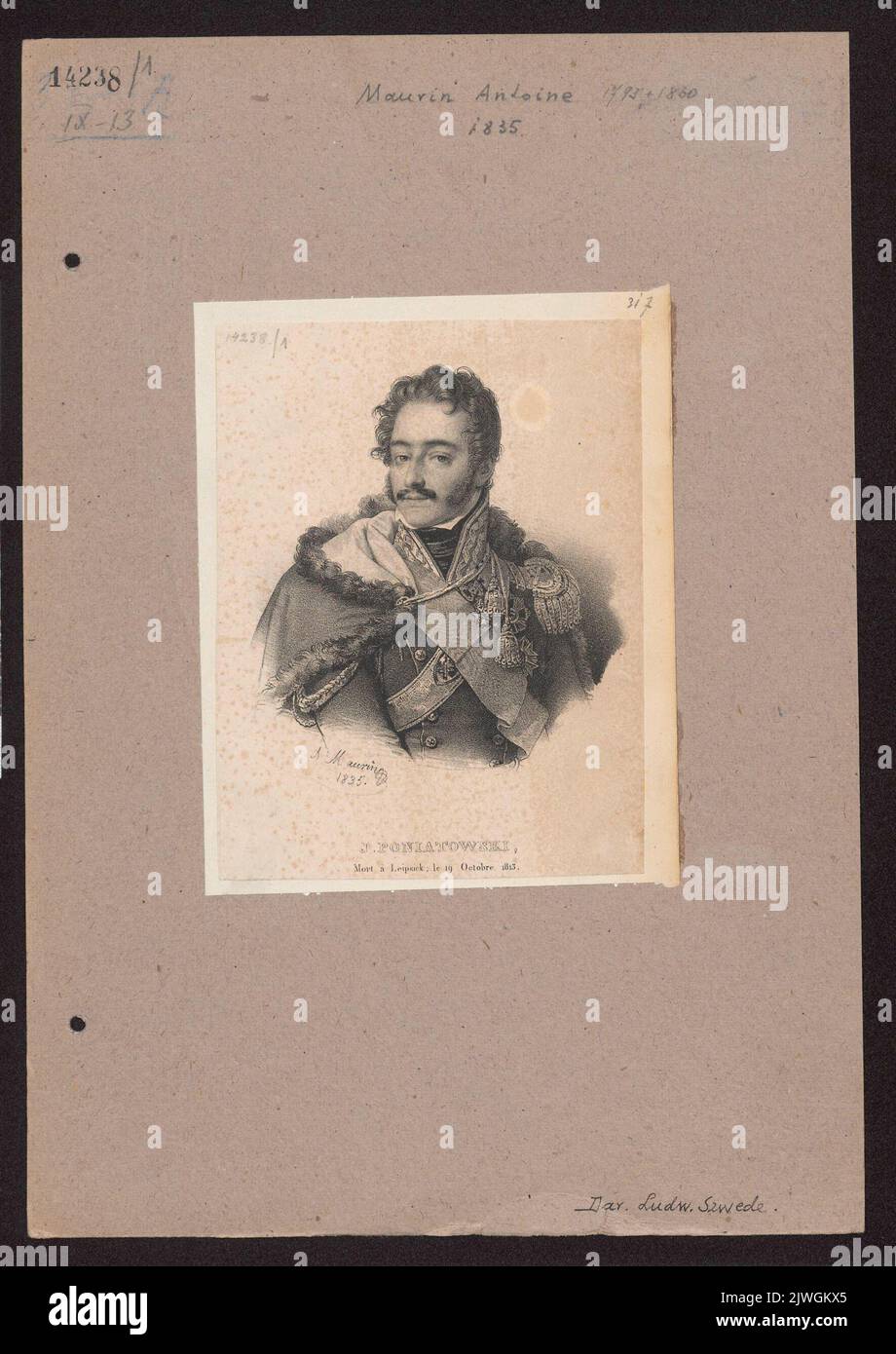 Portret księcia Józefa Poniatowskiego. Maurin, Antoine (1793-1860), graphiste Banque D'Images