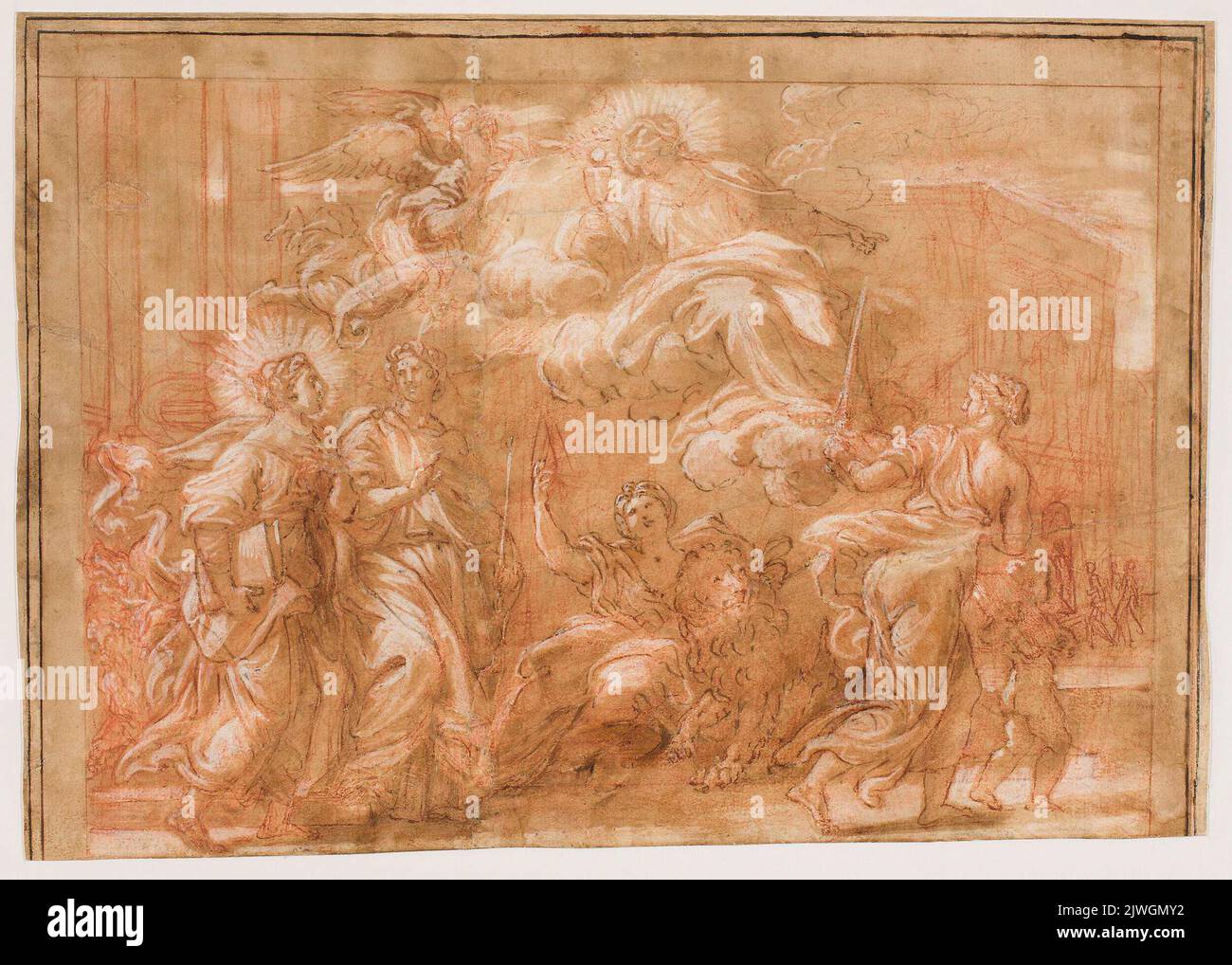 Allégorie de la foi catholique. Maratti, Carlo (1625-1713), dessinateur, dessinateur, Cortona, Pietro da (1596-1669), peintre Banque D'Images