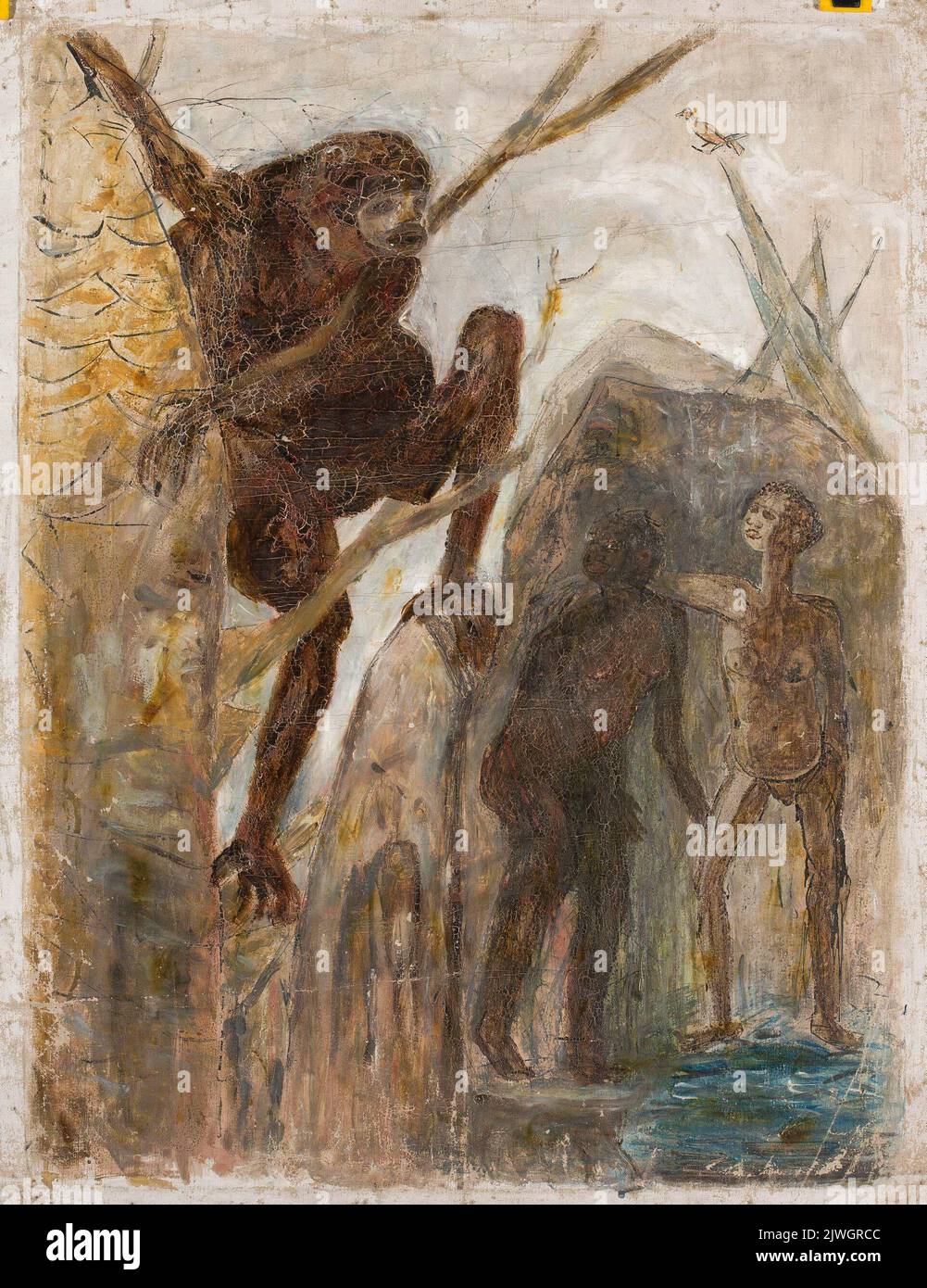 Paysage avec un singe. Makowski, Tadeusz (1882-1932), peintre Banque D'Images