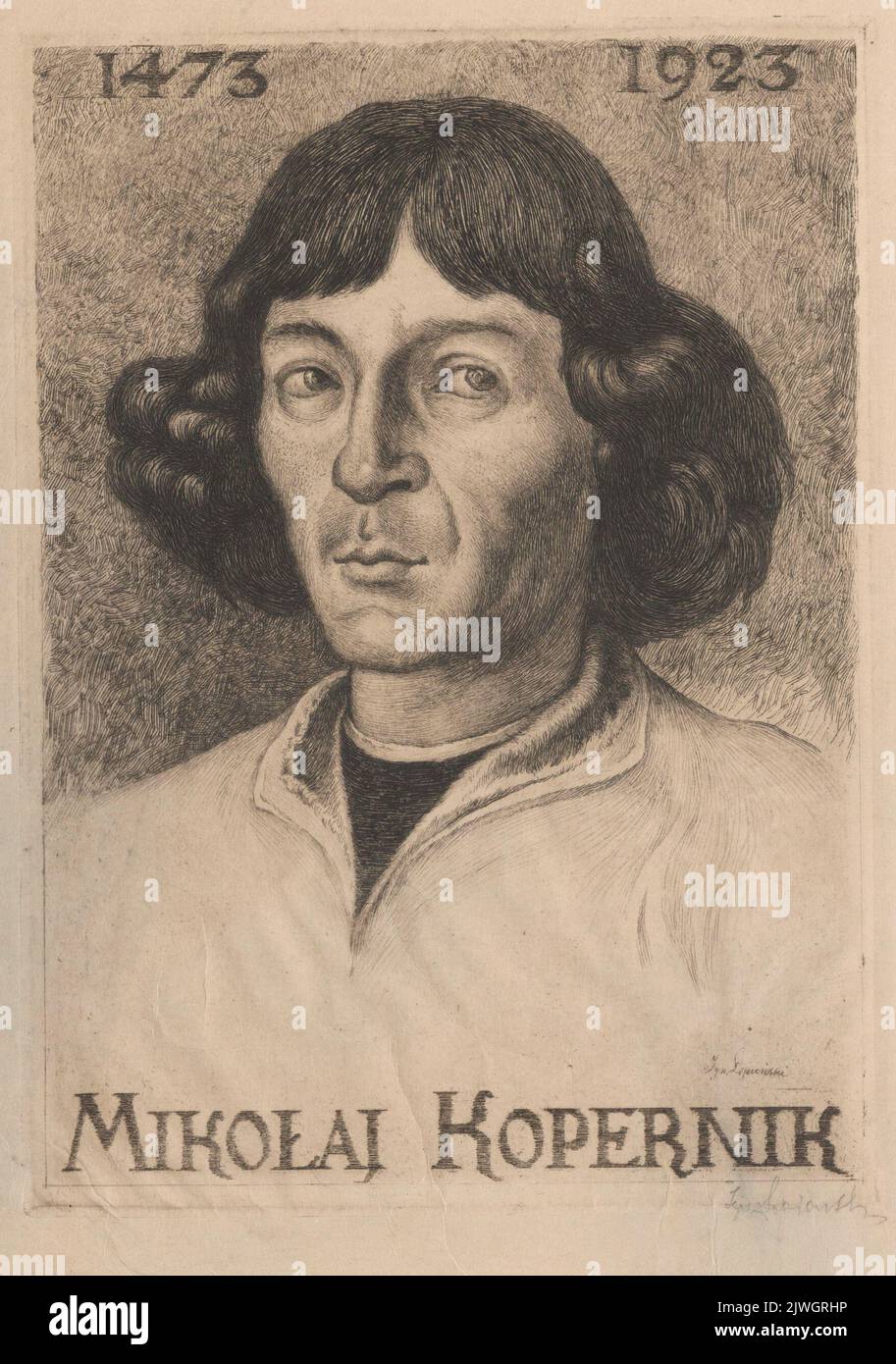 Portrait de Nicolaus Copernic. Łopieński, Ignacy (1865-1941), graphiste Banque D'Images