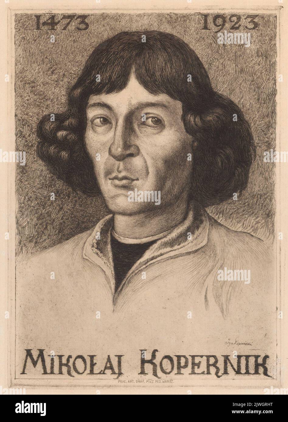 Portrait de Nicolaus Copernic. Łopieński, Ignacy (1865-1941), graphiste Banque D'Images