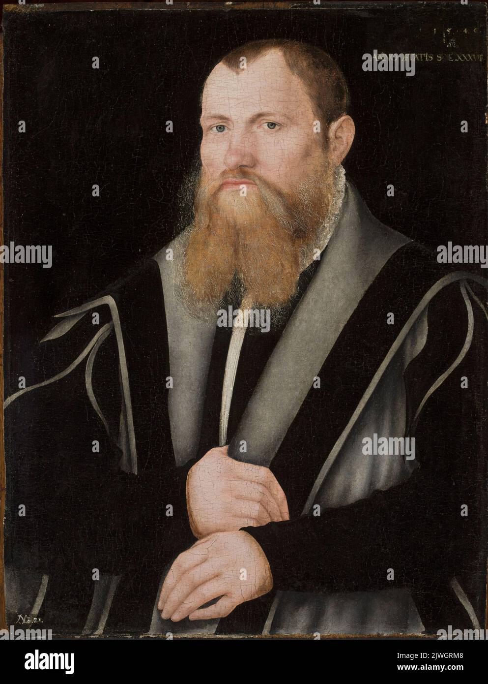 Portrait d'un homme à barbe rouge. Cranach, Lucas (1515-1586 ; mł.), atelier Banque D'Images