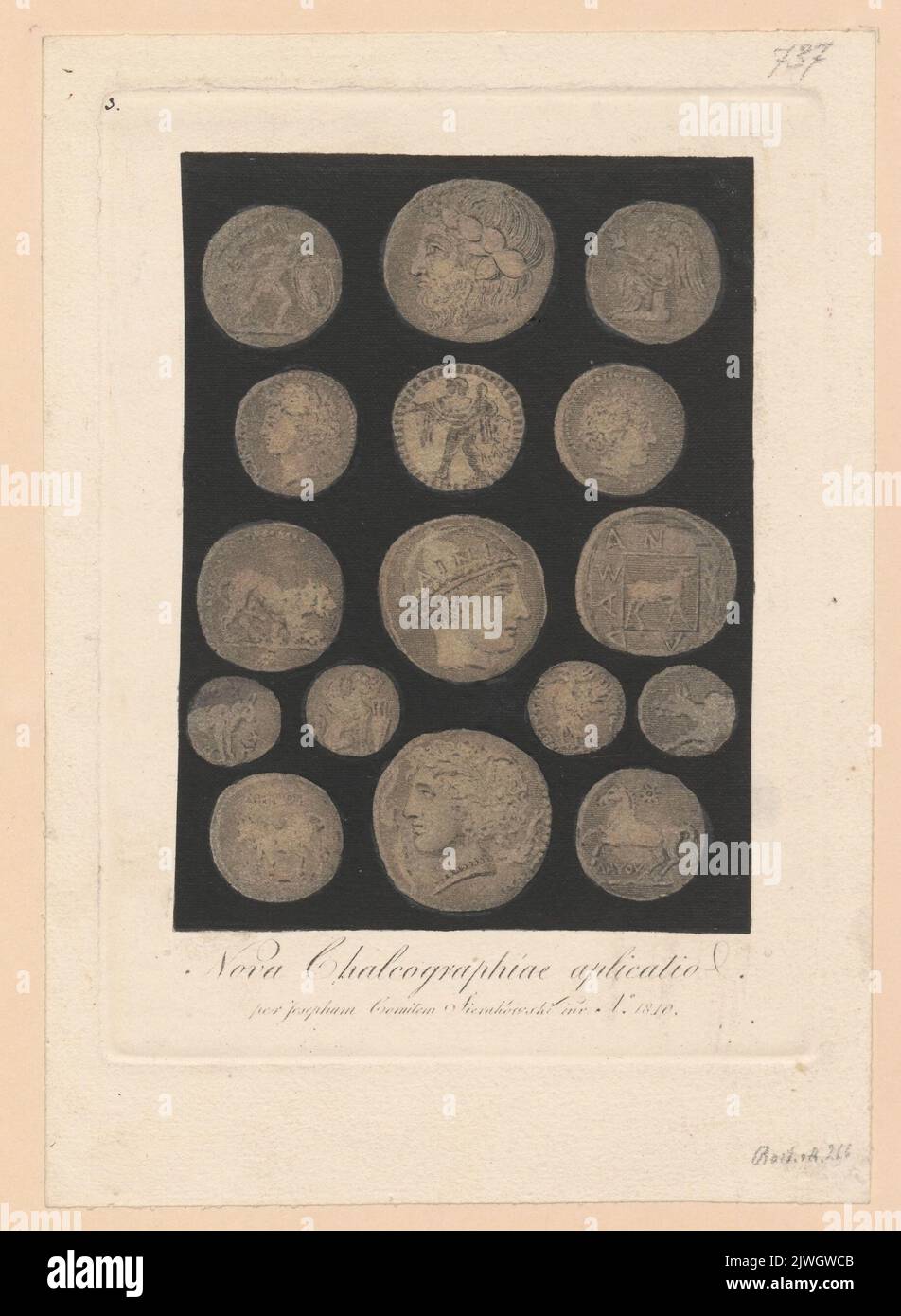 Pièces grecques anciennes. Nova Chalcographiae aplicatio. Sierakowski, Józef (1765-1831), graphiste Banque D'Images