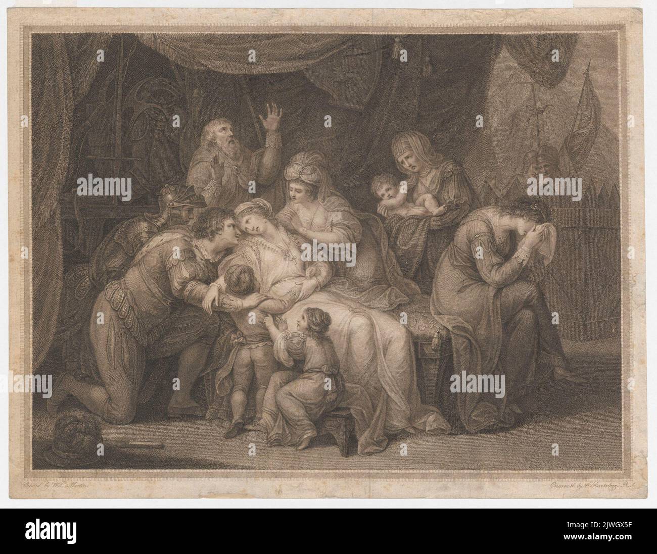 Décès de la reine Eleanor de Castille. Bartolozzi, Francesco (1727-1815), graphiste, Martin, William (1753-ca 1831), peintre Banque D'Images
