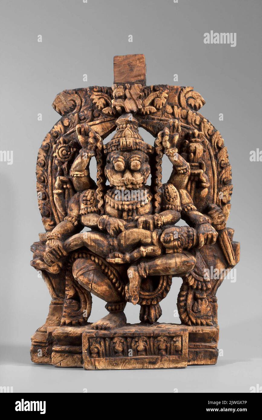 Narasimha tuant Asura Hiranyakashipu. Inconnu, sculpteur Banque D'Images