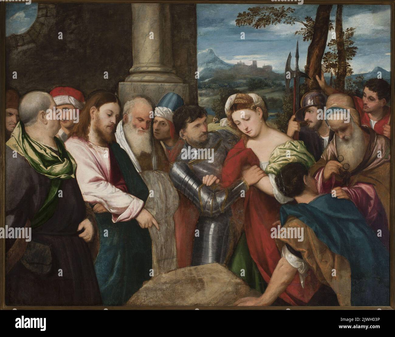 Christ et l'adultération. Veronese, Bonifacio (1487-1553), peintre Banque D'Images
