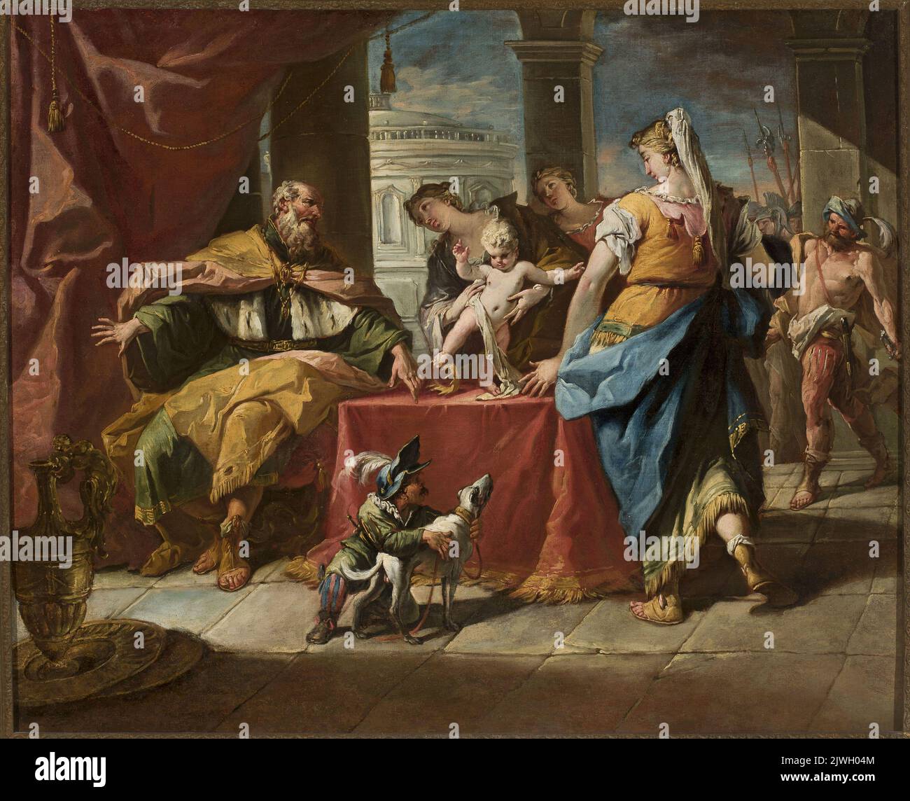 Moïse piétinant sur la couronne du Pharaon. Diziani, Gaspésie (1689-1767), peintre Banque D'Images