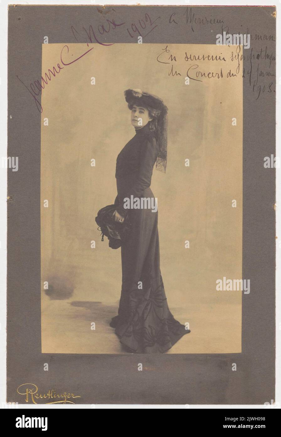 Portrait de Jeanne C. Max (figure entière) - photo avec dévouement à Aleksander Rajchman à partir de 1903. Reutlinger (Paryż ; studio fotograficzne ; 1850-1937), photographe Banque D'Images