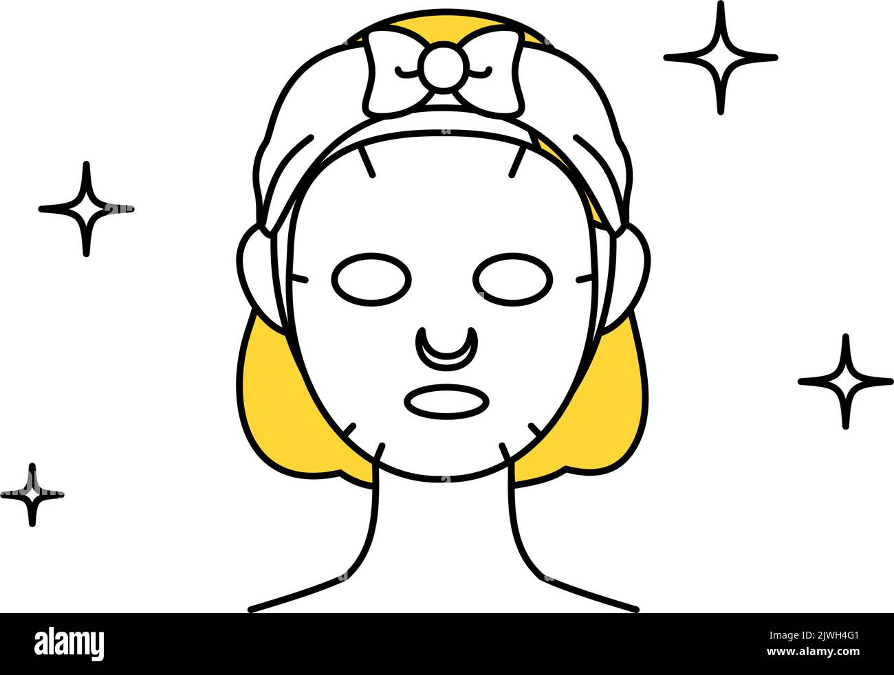 Beauté, image des soins de la peau pour femmes, femme avec soin du visage Illustration de Vecteur