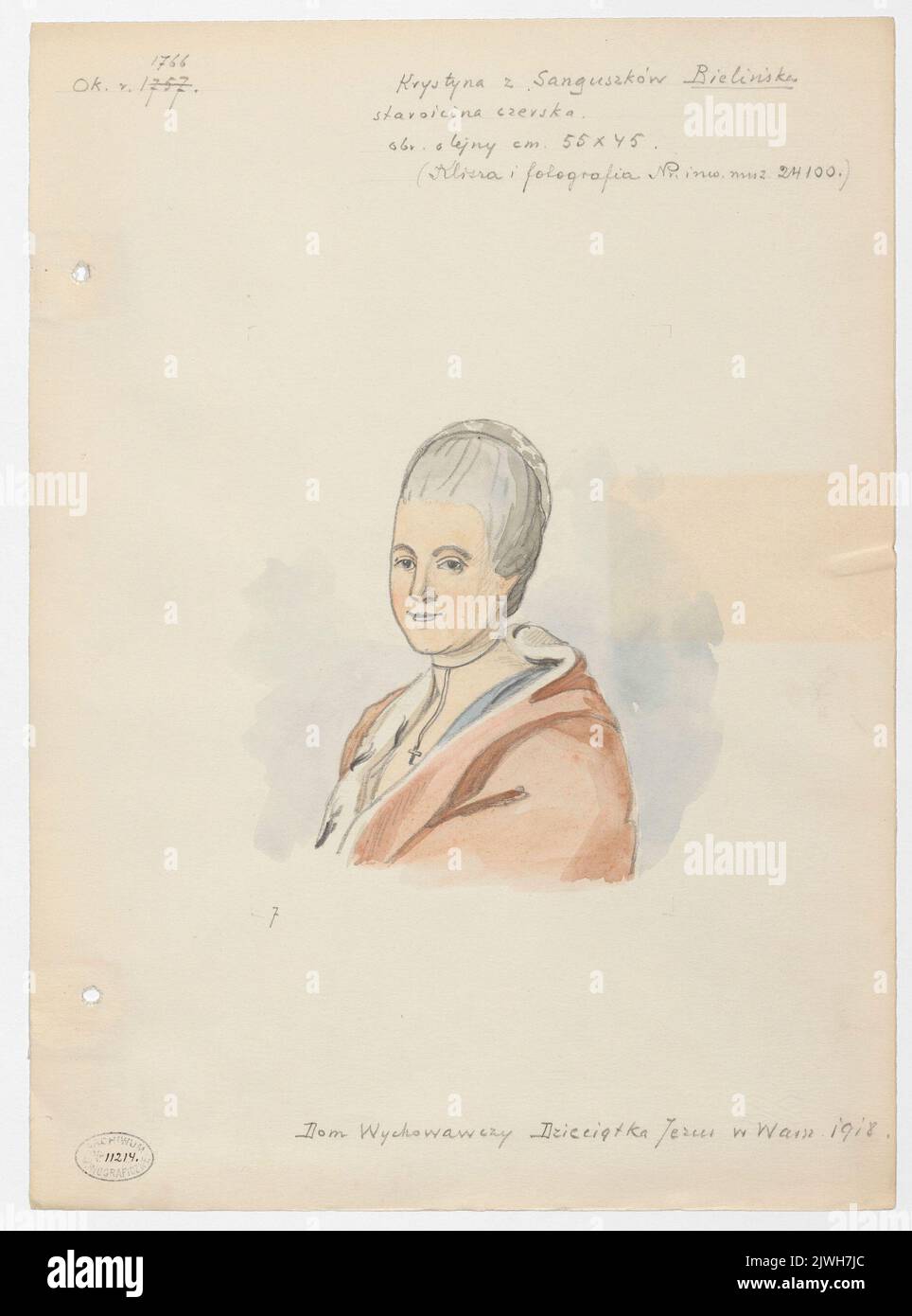 Portrait de Krystyna Bielińska de la famille Sanguszko, épouse de la