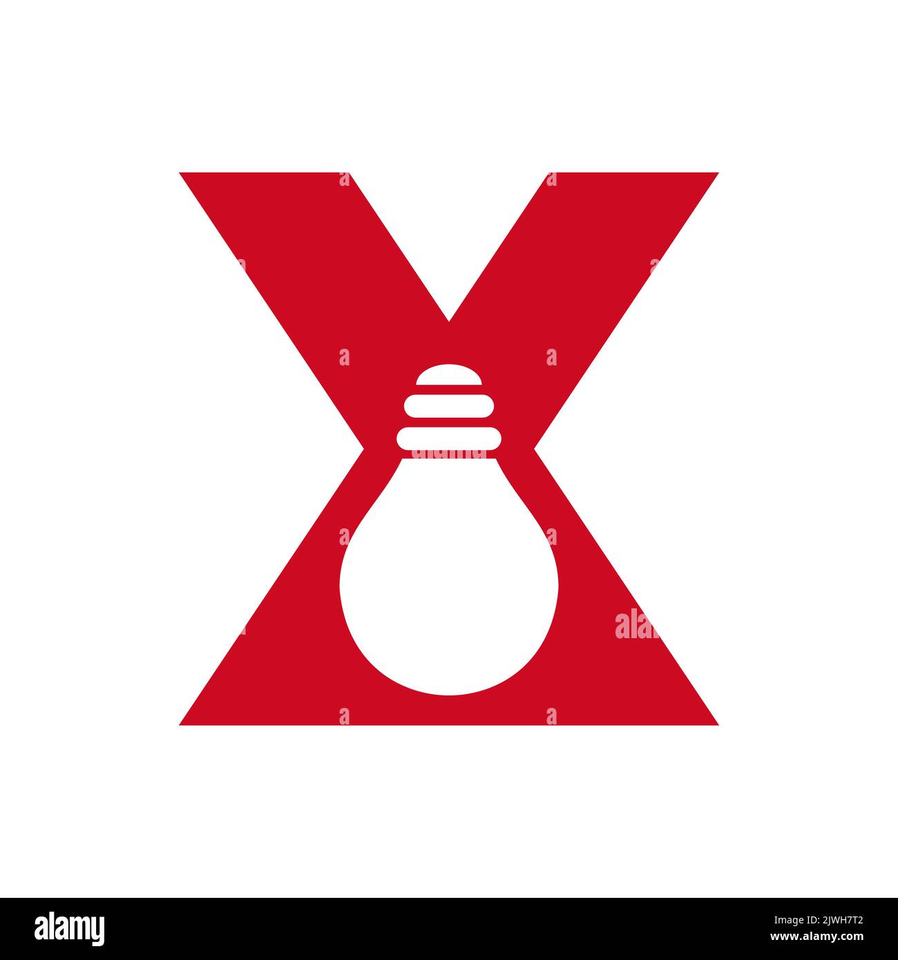 Logo électrique Letter X combiné avec modèle vectoriel d'icône d'ampoule électrique. Logo de l'ampoule symbole du signe Illustration de Vecteur
