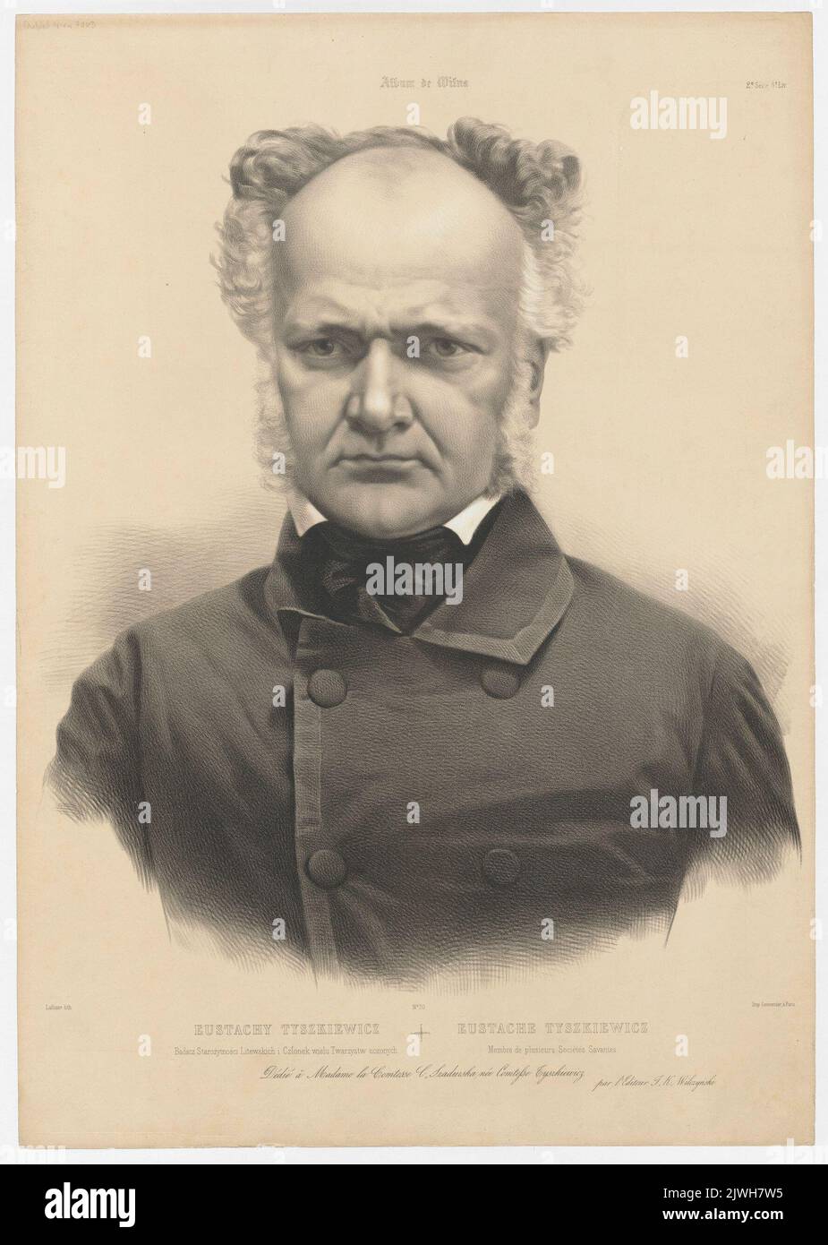 Portrait d'Eustache Tyszkiewicz. Lemercier, Rose Joseph (Paryż ; zakład litograficzny ; 1827-post 1899), atelier de lithographie, Lafosse, Jean Baptiste Adolphe (1810-1879), graphiste, Wilczyński, Jan Kazimierz (1806-1885), éditeur Banque D'Images