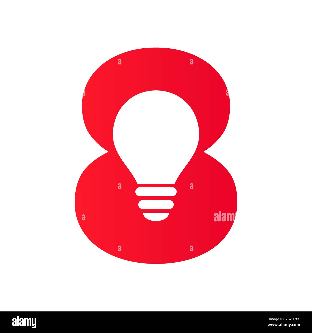 Logo électrique lettre 8 combiné avec modèle vectoriel d'icône d'ampoule électrique. Logo de l'ampoule symbole du signe Illustration de Vecteur