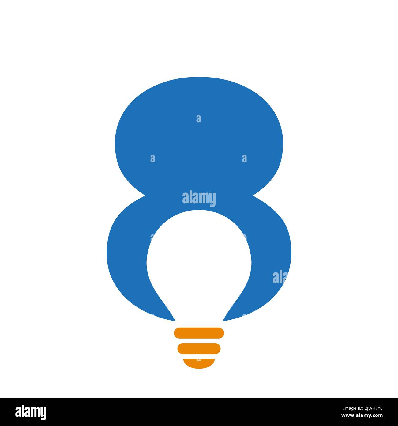 Logo électrique lettre 8 combiné avec modèle vectoriel d'icône d'ampoule électrique. Logo de l'ampoule symbole du signe Illustration de Vecteur