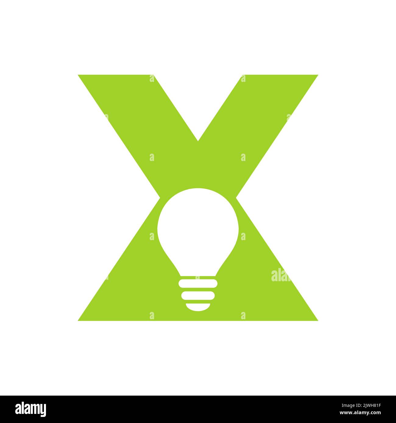 Logo électrique Letter X combiné avec modèle vectoriel d'icône d'ampoule électrique. Logo de l'ampoule symbole du signe Illustration de Vecteur