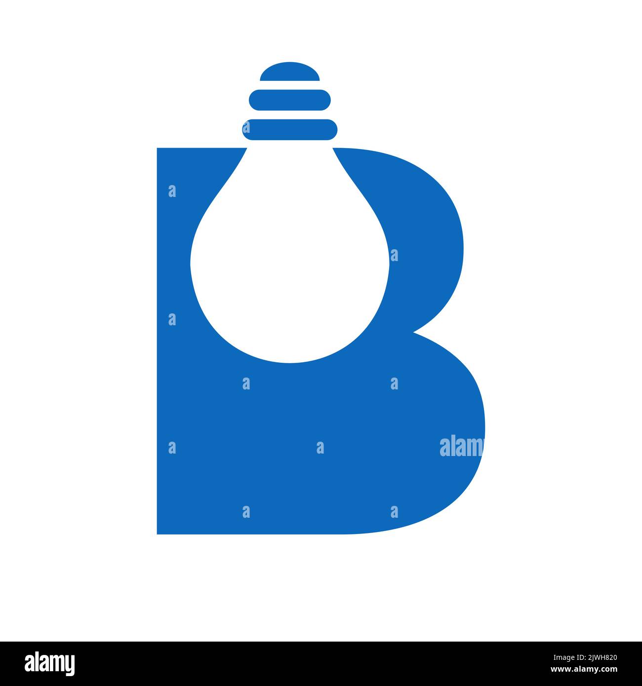 Logo électrique lettre B combiné avec modèle vectoriel d'icône d'ampoule électrique. Logo de l'ampoule symbole du signe Illustration de Vecteur
