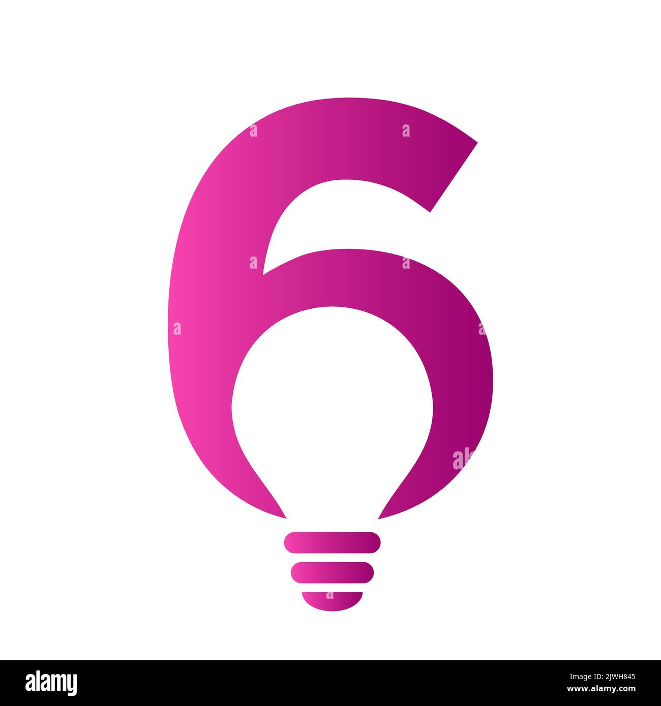 Logo électrique lettre 6 combiné avec modèle vectoriel d'icône d'ampoule électrique. Logo de l'ampoule symbole du signe Illustration de Vecteur