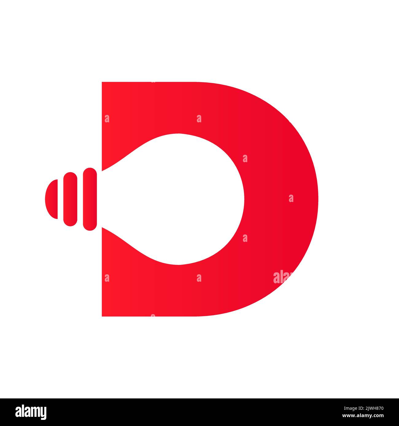 Logo électrique lettre D combiné avec modèle vectoriel d'icône d'ampoule électrique. Logo de l'ampoule symbole du signe Illustration de Vecteur
