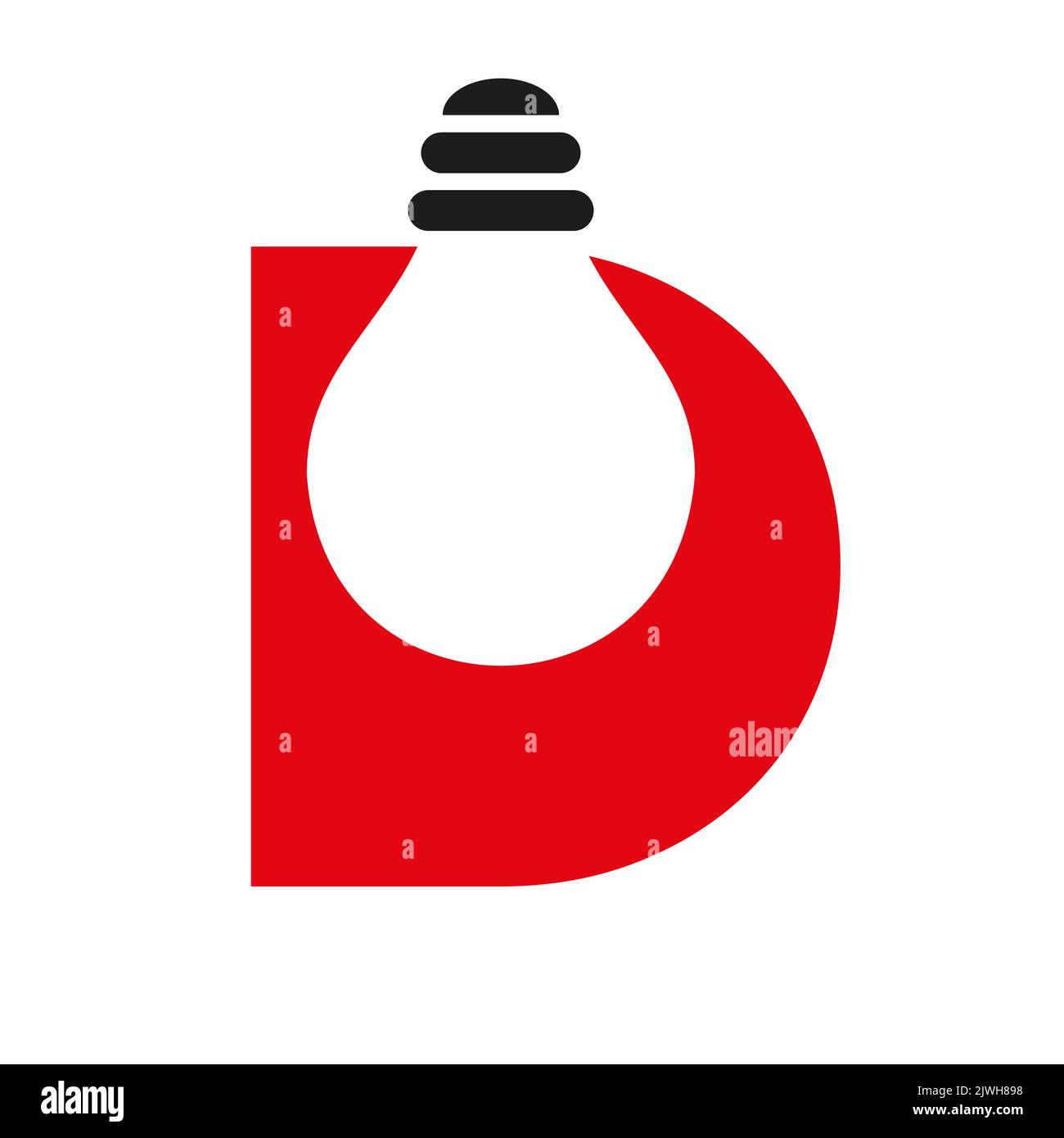 Logo électrique lettre D combiné avec modèle vectoriel d'icône d'ampoule électrique. Logo de l'ampoule symbole du signe Illustration de Vecteur