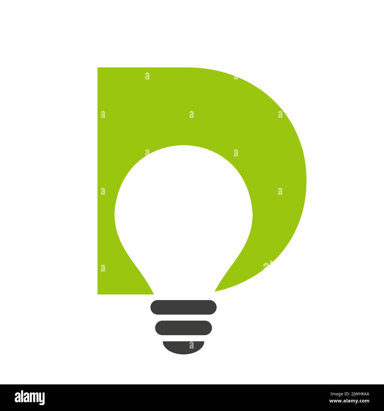 Logo électrique lettre D combiné avec modèle vectoriel d'icône d'ampoule électrique. Logo de l'ampoule symbole du signe Illustration de Vecteur