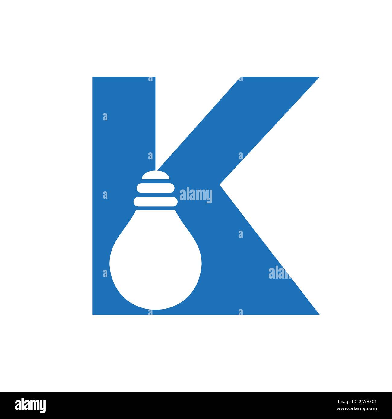 Logo électrique lettre K combiné avec modèle vectoriel d'icône d'ampoule électrique. Logo de l'ampoule symbole du signe Illustration de Vecteur