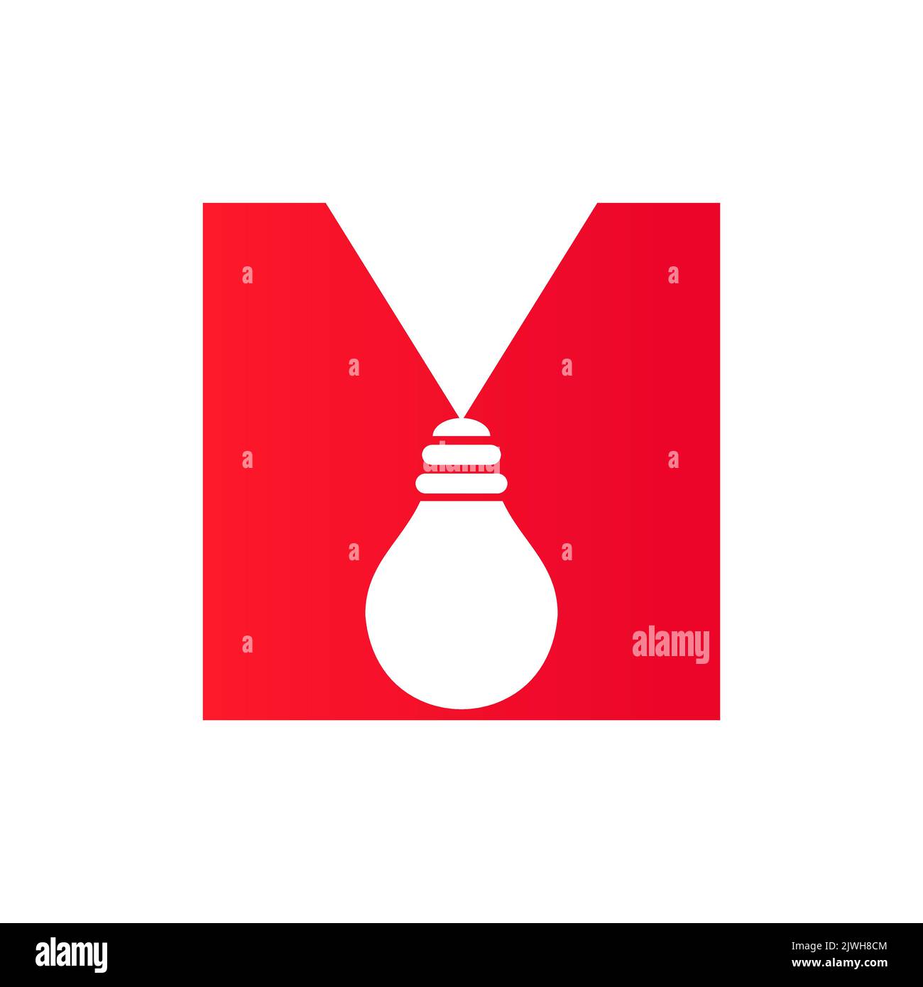 Logo électrique lettre M combiné avec modèle vectoriel d'icône d'ampoule électrique. Logo de l'ampoule symbole du signe Illustration de Vecteur