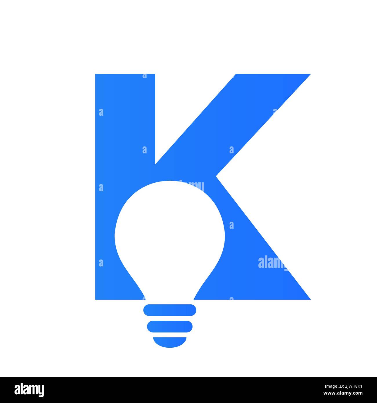 Logo électrique lettre K combiné avec modèle vectoriel d'icône d'ampoule électrique. Logo de l'ampoule symbole du signe Illustration de Vecteur