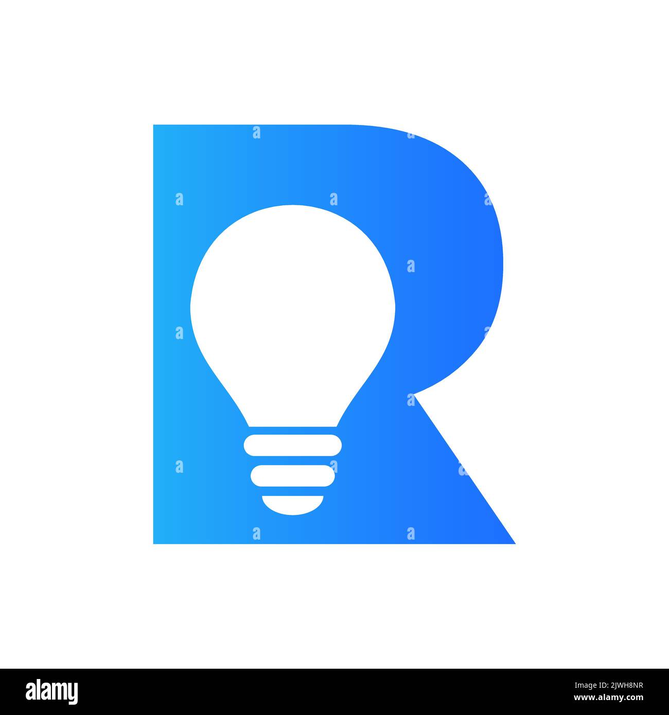 Logo électrique lettre R combiné avec modèle vectoriel d'icône d'ampoule électrique. Logo de l'ampoule symbole du signe Illustration de Vecteur