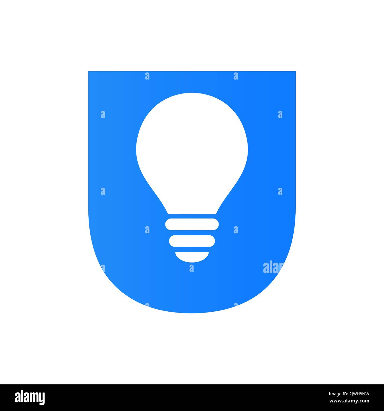 Logo électrique lettre U combiné avec modèle vectoriel d'icône d'ampoule électrique. Logo de l'ampoule symbole du signe Illustration de Vecteur